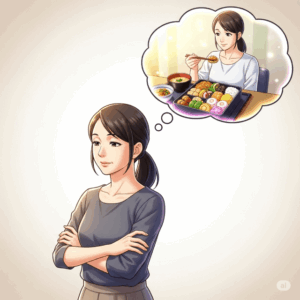 食事の内容を考える40代女性