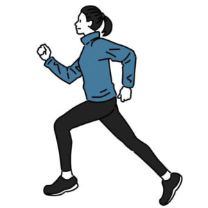 冬用ウェアで走る女性