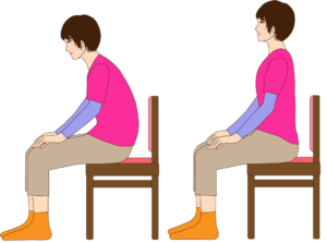 女性が椅子に座るイラスト2種類