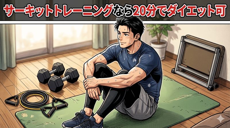 ダイエット目的でサーキットトレーニングをした男性