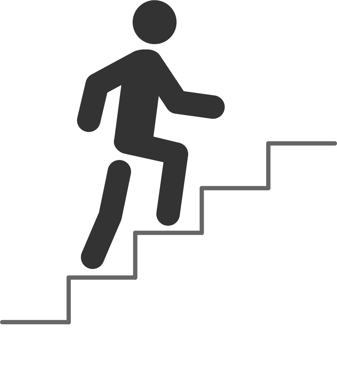 階段を登る人