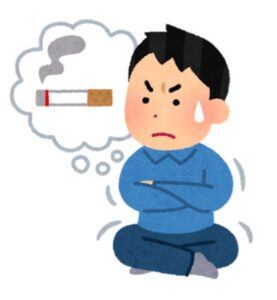 タバコを我慢する男性