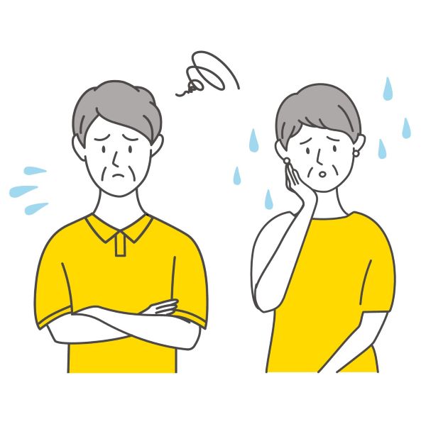 更年期症状で困る中高年の男性と女性