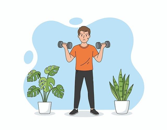 筋トレを続ける男性