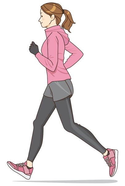 冬用のランニングコーデで走る女性